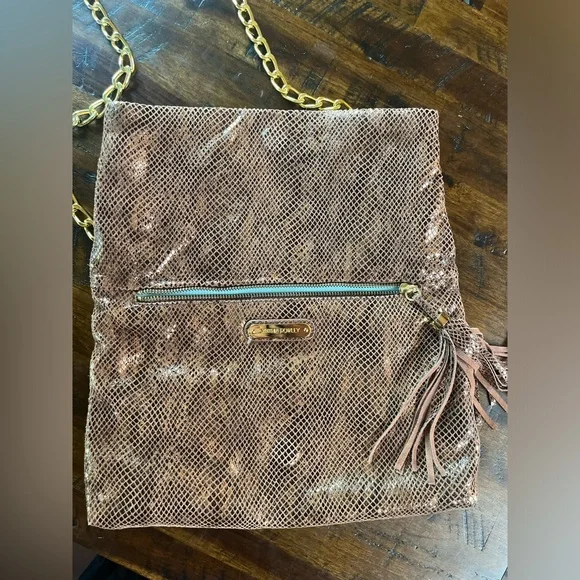 Cynthia Rowley metallic snakeskin purse. - Picture 2 of 6